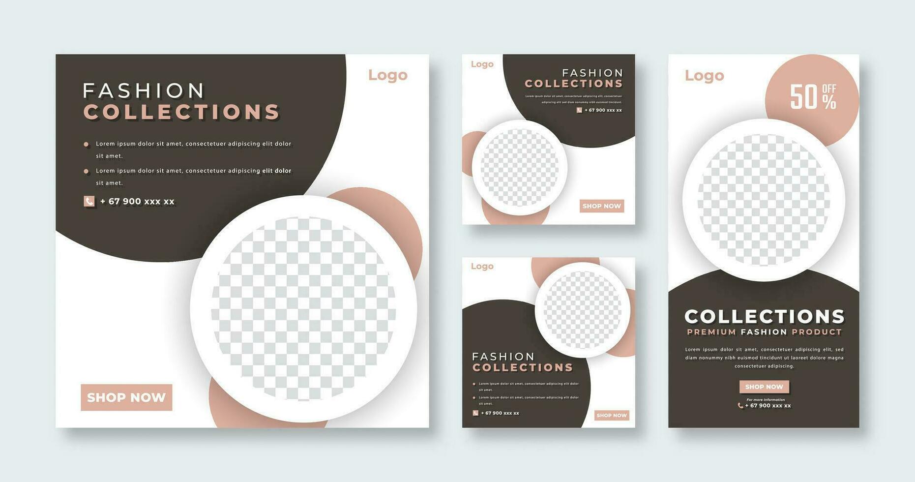 Fashion Collection Social Media Post for Online Marketing Promotion Banner, Story and Web Internet Ads Flyer vector