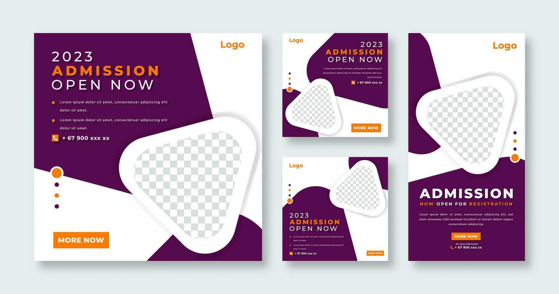 School Education Admission Social Media Post for Online Marketing Promotion Banner, Story and Web Internet Ads Flyer vector