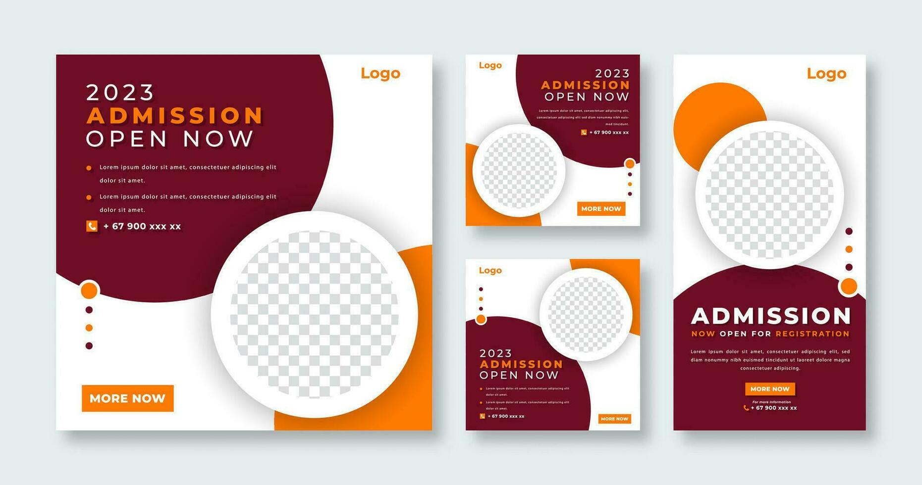 School Education Admission Social Media Post for Online Marketing Promotion Banner, Story and Web Internet Ads Flyer vector