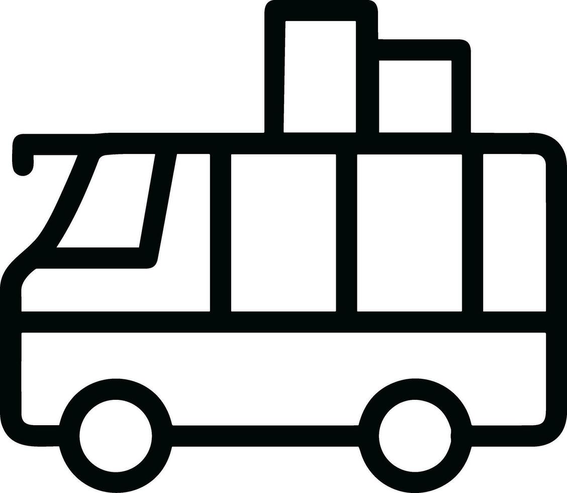 Bus transportation symbol icon vector image. Illustration of the silhouette bus transport public travel design image. EPS 10