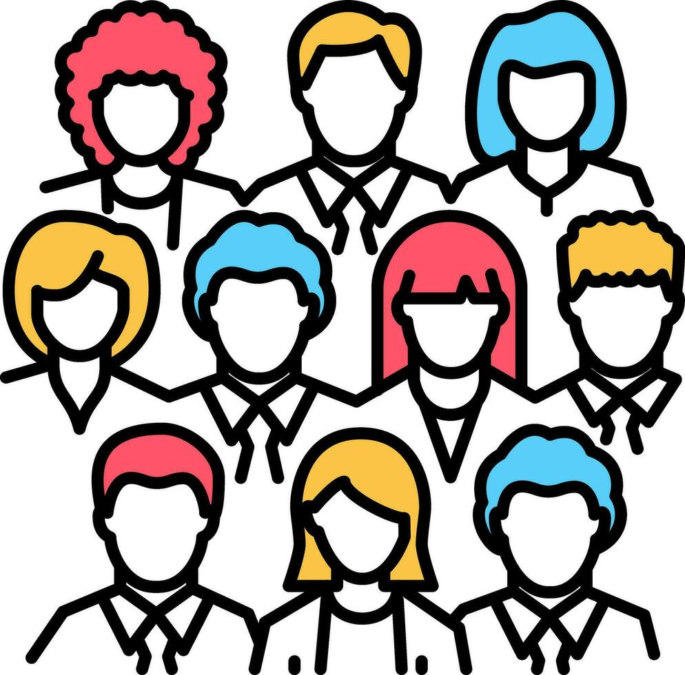 Business group icon set. avatar profile team work icon vector. vector