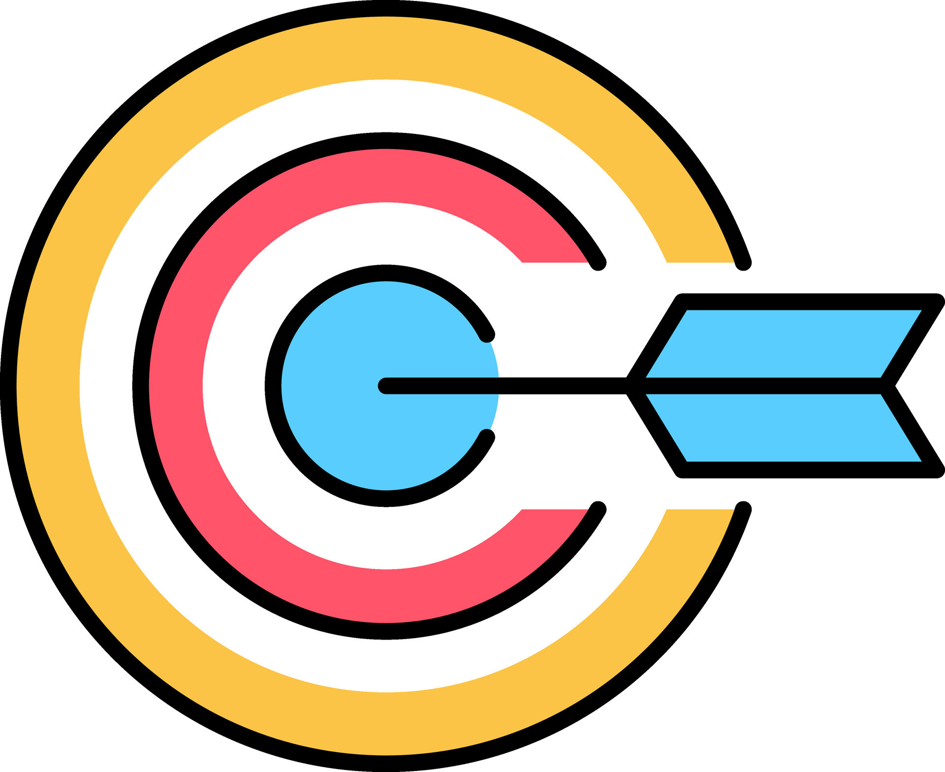 Arrow target goal icon. marketing target graphic design. 27443022