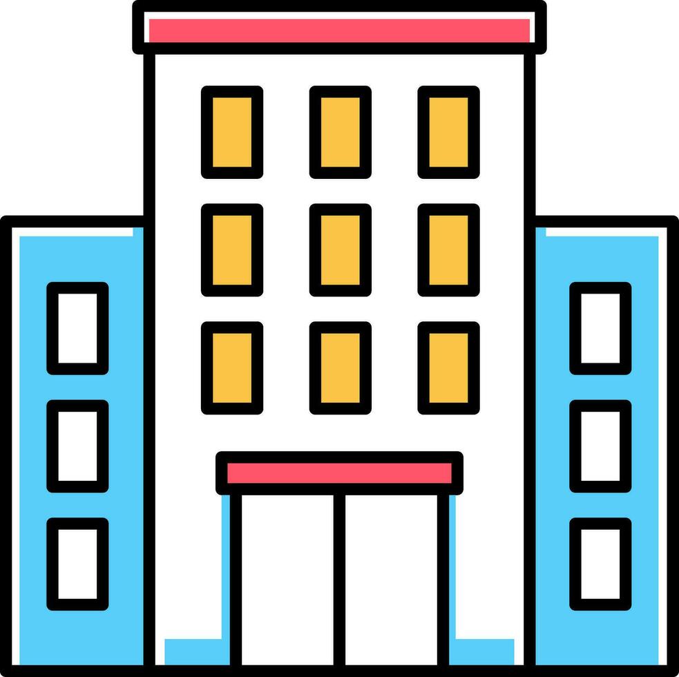 Office building sign icon in flat style. Architecture business concept. vector
