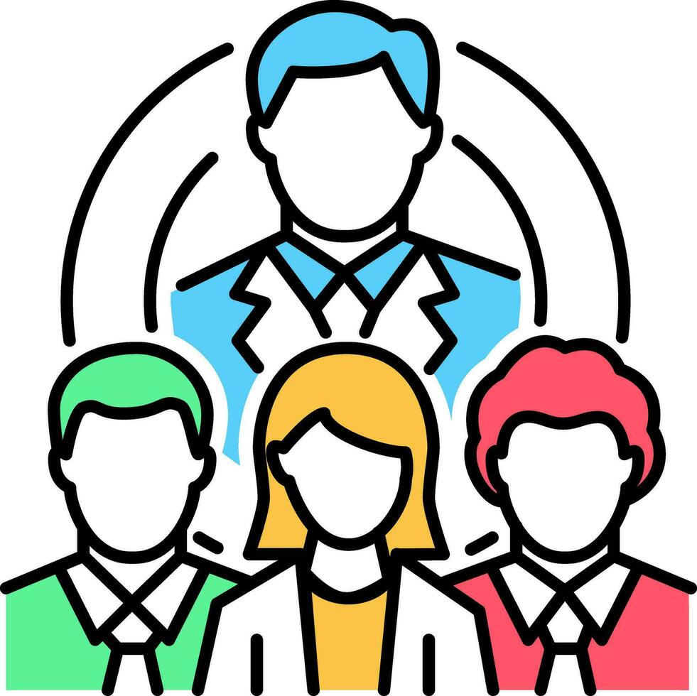 The teamwork icon. Leadership and connection, business teams symbol. Flat Vector illustration