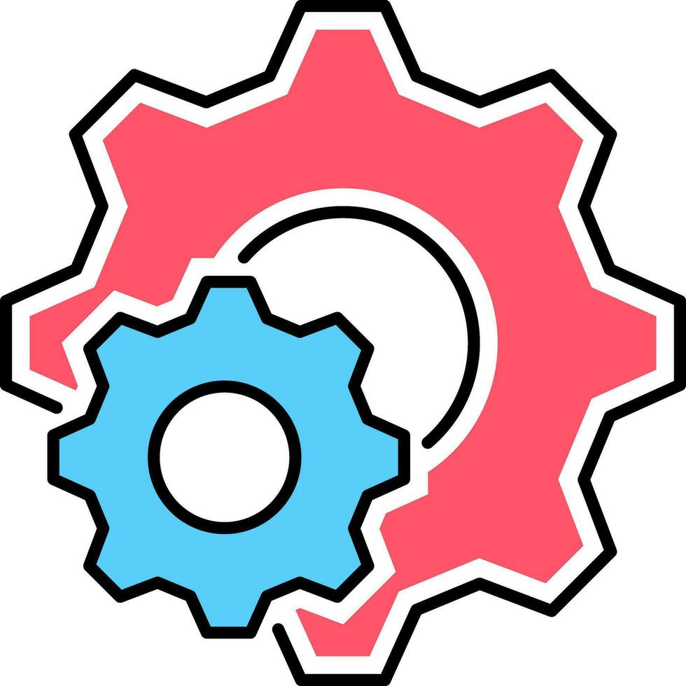 big and small gear wheels icon for web, mobile and ui design vector