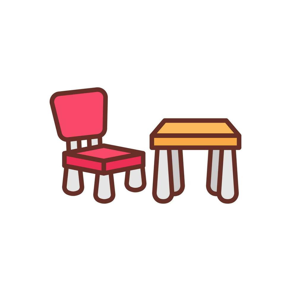 silla mesa icono en vector. ilustración vector