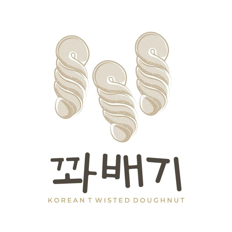 Kkwabaegi Korean Food Simple Illustration Logo vector