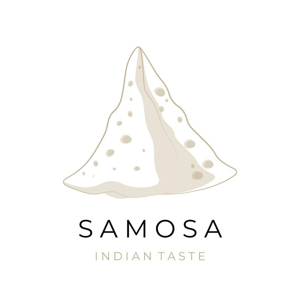 Samosa Simple Cartoon Illustration Logo vector