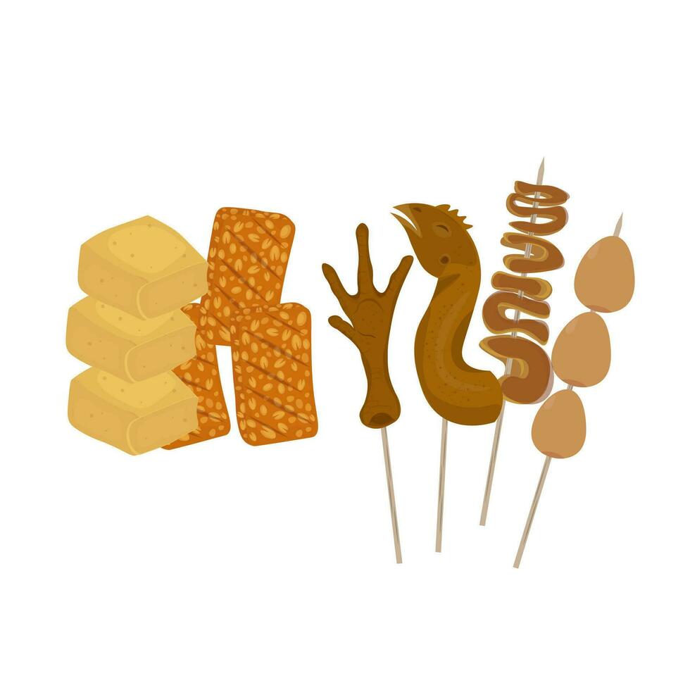 Logo Illustration of Various Side Dishes at the Angkringan vector