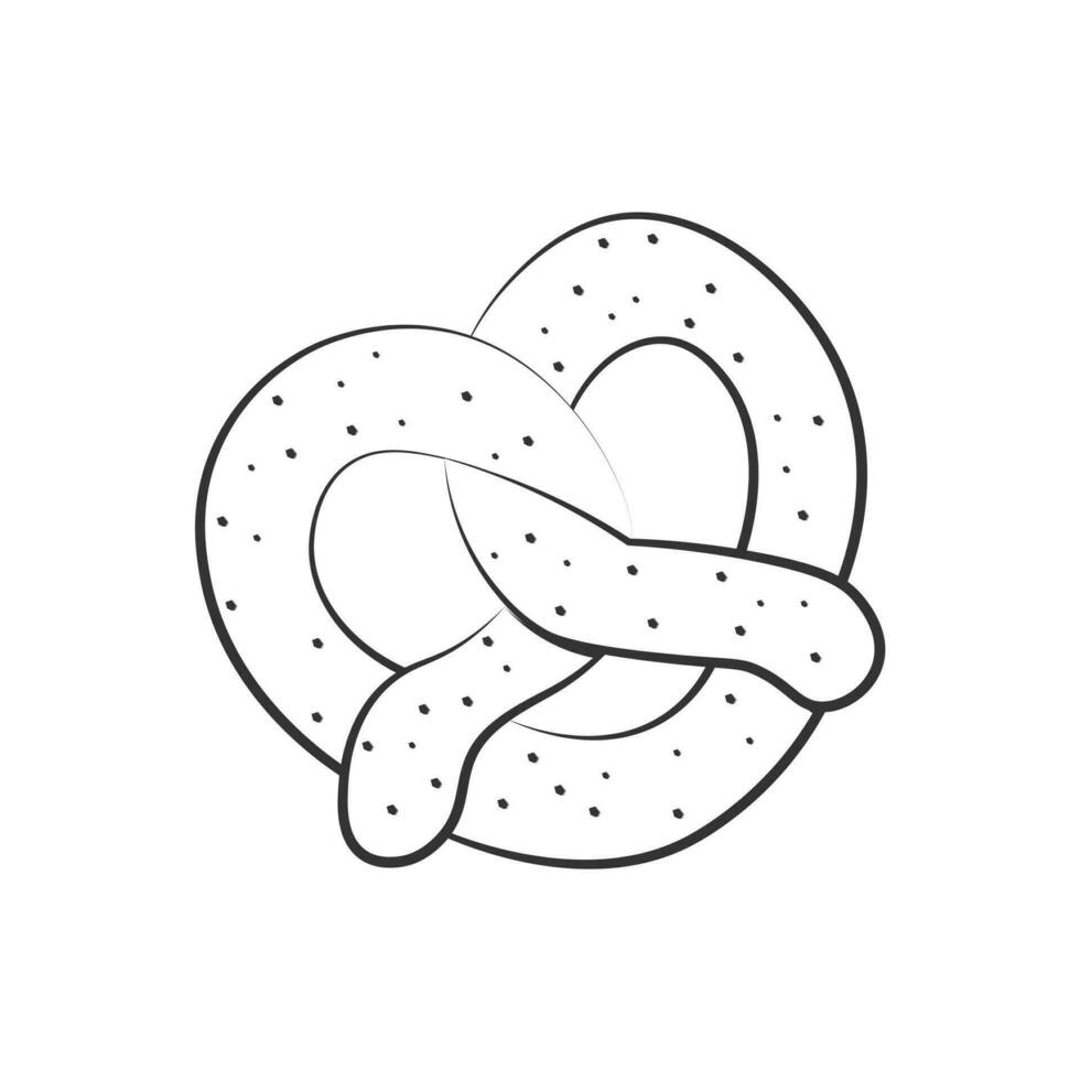 negro y blanco galleta salada línea Arte ilustración logo vector