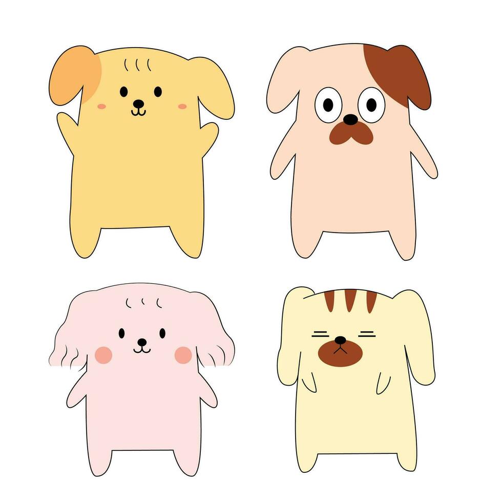 Cute dog character design for kids, element, present, banner vector