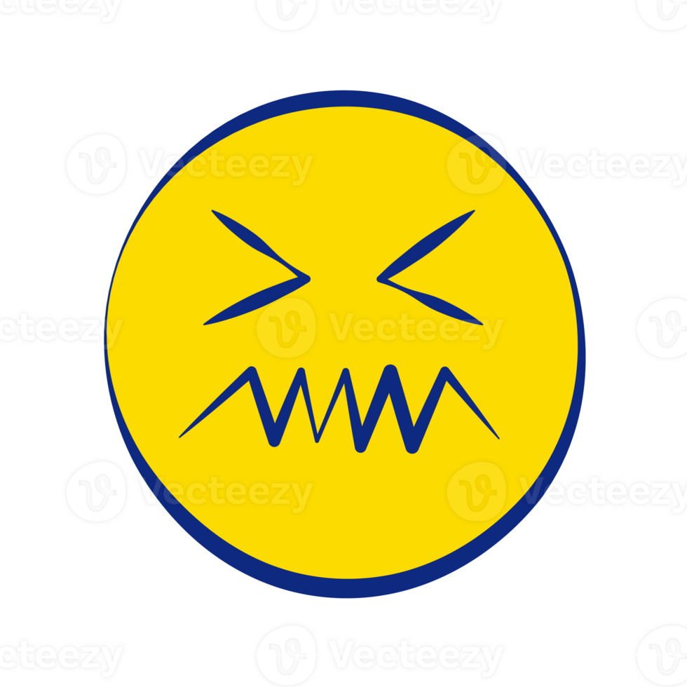 Worried 30 Grunge Emoticons White Outline Style png