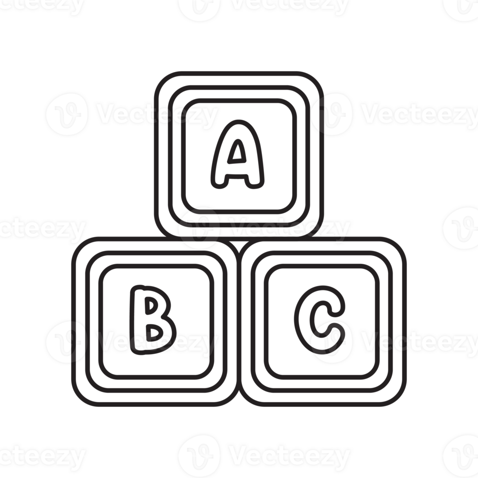 Alphabet Blocks 30 School Icon Set Outline Style png