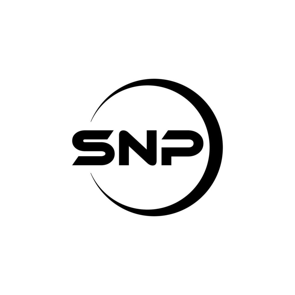 diseño de logotipo de letra snp en ilustrador. logotipo vectorial, diseños de caligrafía para logotipo, afiche, invitación, etc. vector