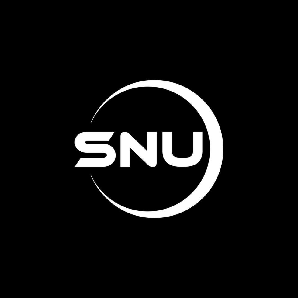 diseño de logotipo de letra snu en ilustrador. logotipo vectorial, diseños de caligrafía para logotipo, afiche, invitación, etc. vector