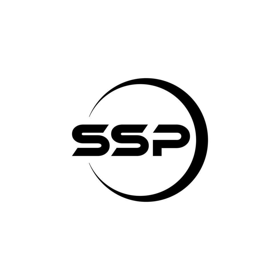 diseño de logotipo de letra ssp con fondo blanco en illustrator. logotipo vectorial, diseños de caligrafía para logotipo, afiche, invitación, etc. vector