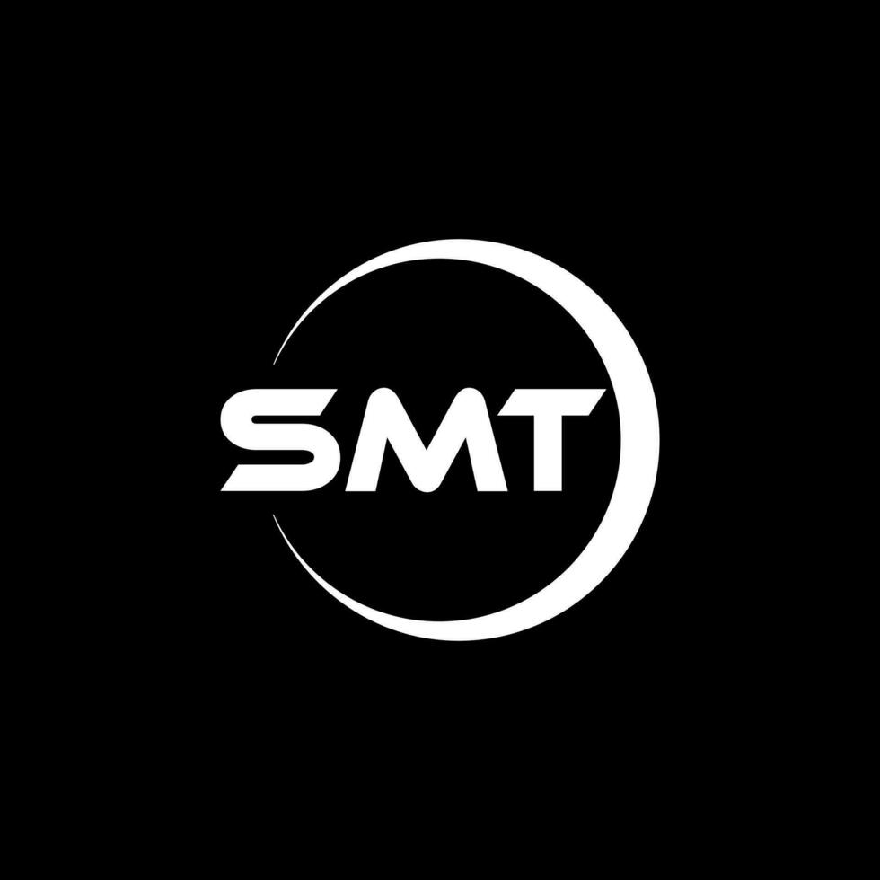 diseño de logotipo de letra smt en ilustrador. logotipo vectorial, diseños de caligrafía para logotipo, afiche, invitación, etc. vector