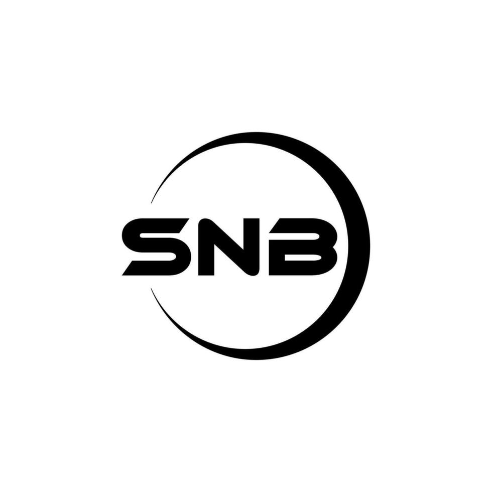 diseño de logotipo de letra snb en illustrator. logotipo vectorial, diseños de caligrafía para logotipo, afiche, invitación, etc. vector