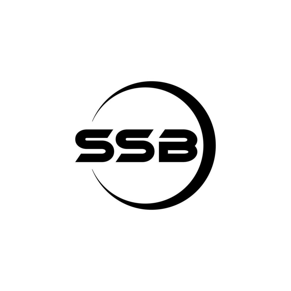 diseño de logotipo de letra ssb con fondo blanco en illustrator. logotipo vectorial, diseños de caligrafía para logotipo, afiche, invitación, etc. vector