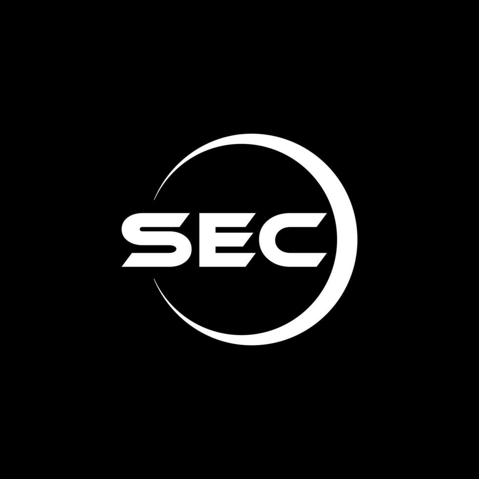 SEC letter logo design in illustrator. Vector logo, calligraphy designs for logo, Poster, Invitation, etc.