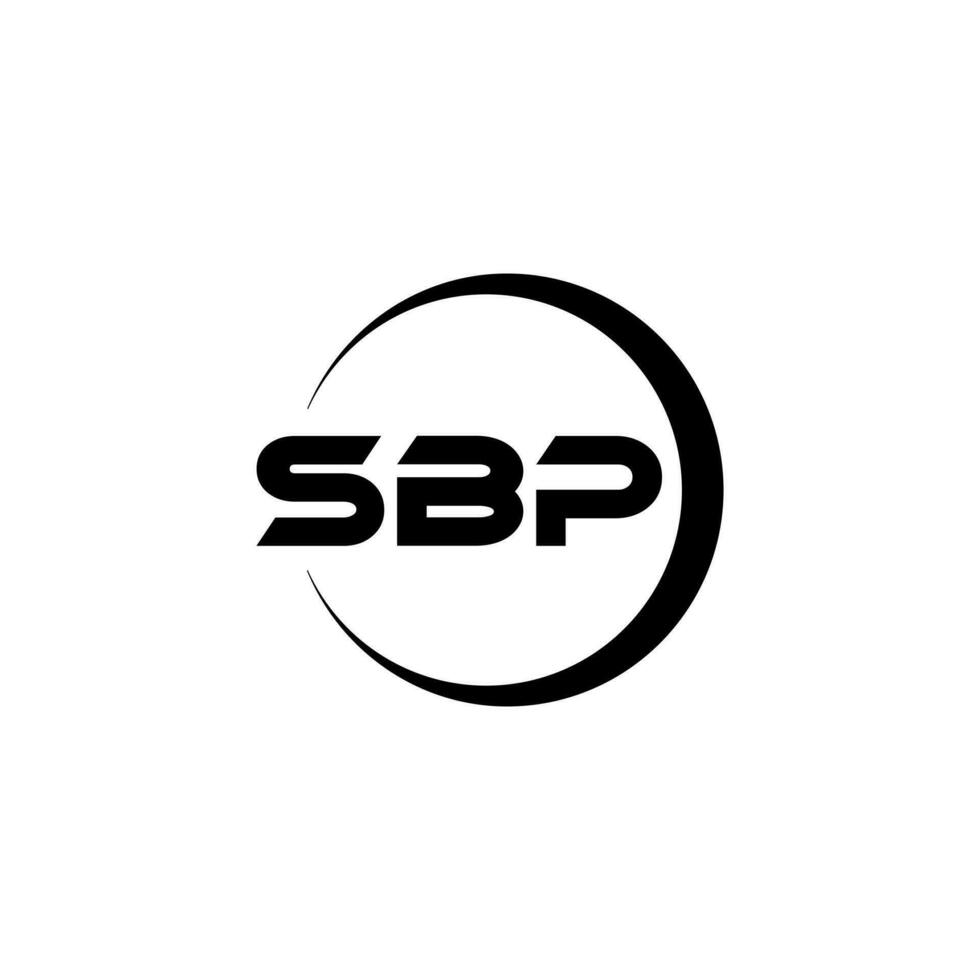 diseño de logotipo de letra sbp con fondo blanco en illustrator. logotipo vectorial, diseños de caligrafía para logotipo, afiche, invitación, etc. vector