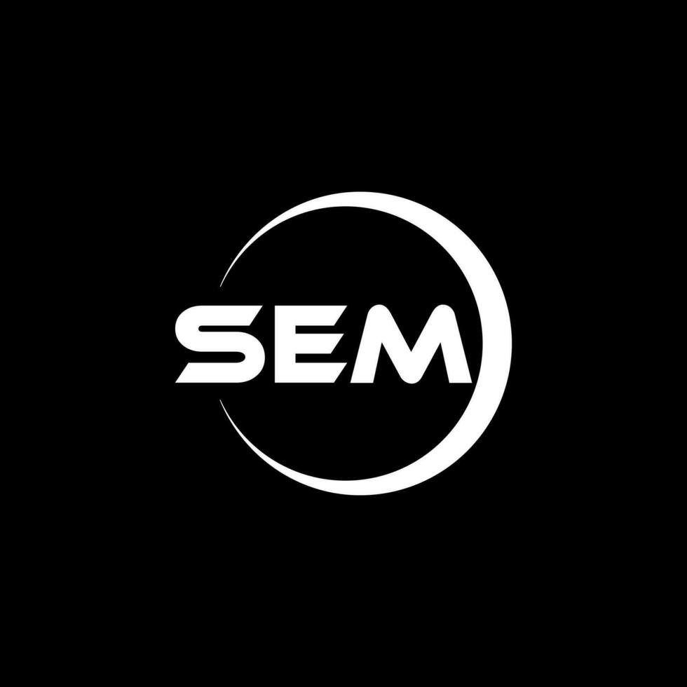 SEM letter logo design in illustrator. Vector logo, calligraphy designs for logo, Poster, Invitation, etc.