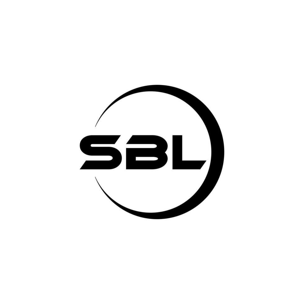 diseño de logotipo de letra sbl con fondo blanco en illustrator. logotipo vectorial, diseños de caligrafía para logotipo, afiche, invitación, etc. vector