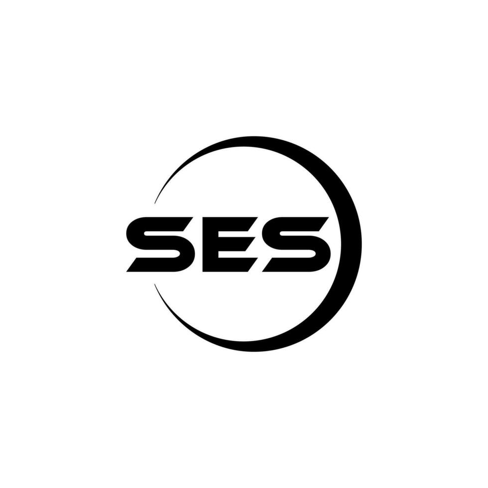 SES letter logo design in illustrator. Vector logo, calligraphy designs for logo, Poster, Invitation, etc.