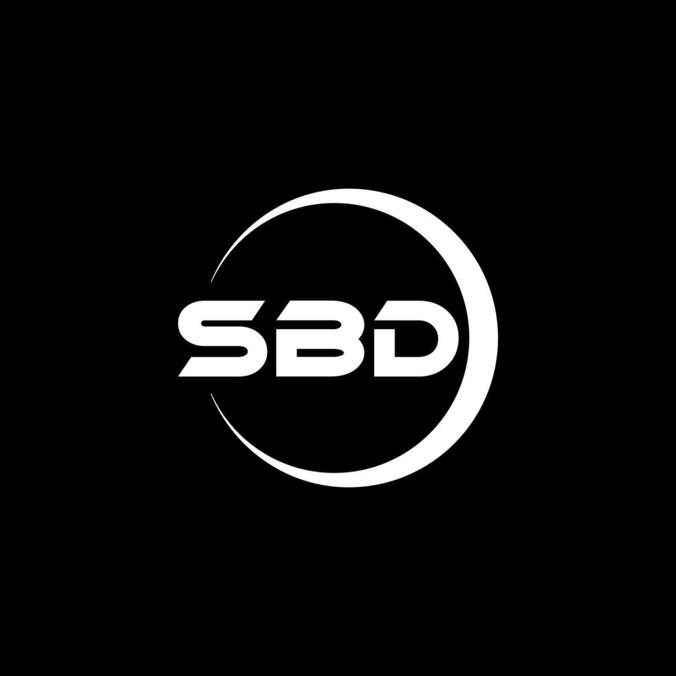 diseño de logotipo de letra sbd con fondo blanco en illustrator. logotipo vectorial, diseños de caligrafía para logotipo, afiche, invitación, etc. vector