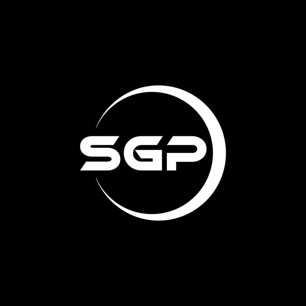 diseño de logotipo de letra sgp en illustrator. logotipo vectorial, diseños de caligrafía para logotipo, afiche, invitación, etc. vector