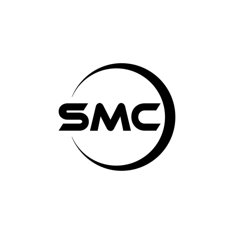 SMC letter logo design in illustrator. Vector logo, calligraphy designs for logo, Poster, Invitation, etc.