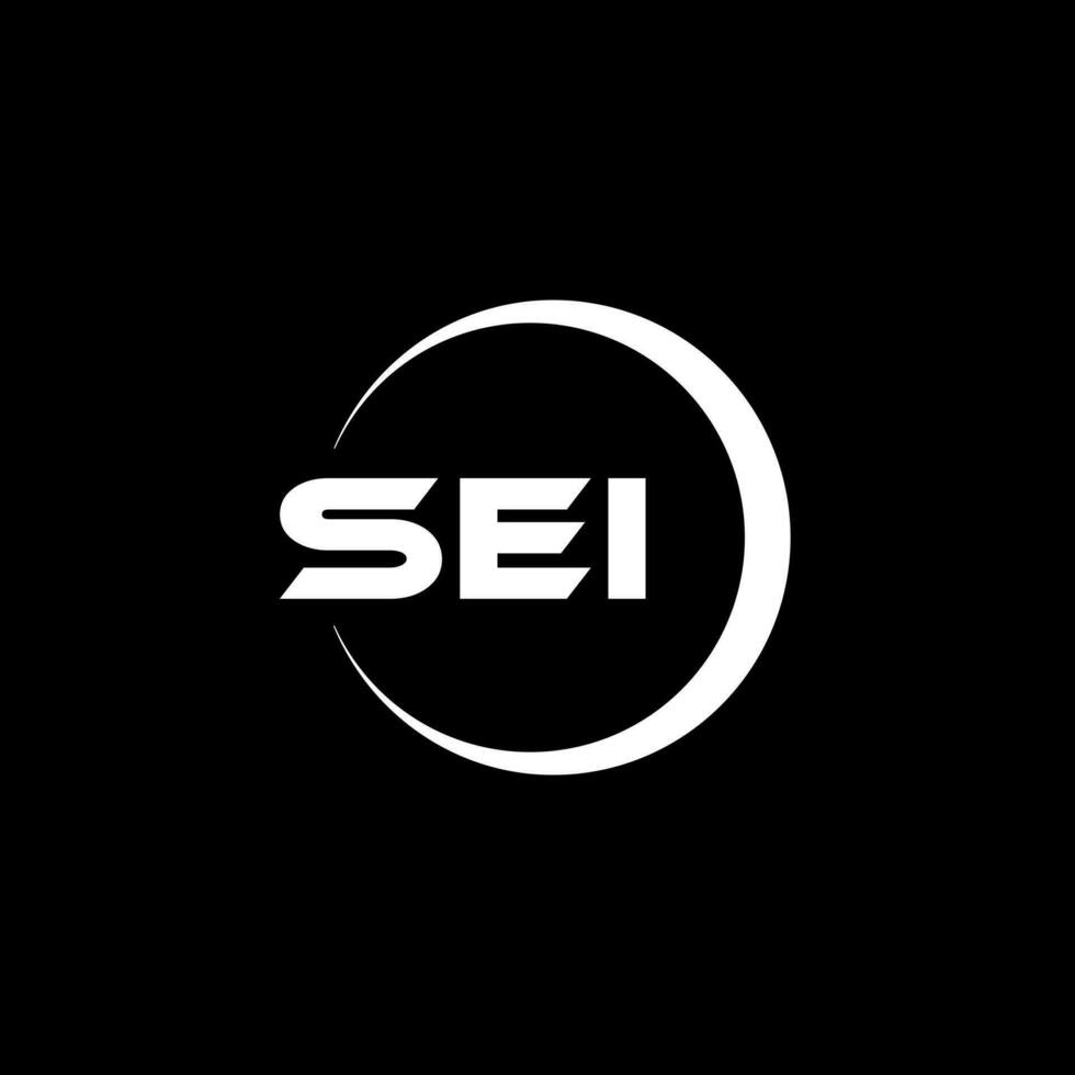 SEI letter logo design in illustrator. Vector logo, calligraphy designs for logo, Poster, Invitation, etc.