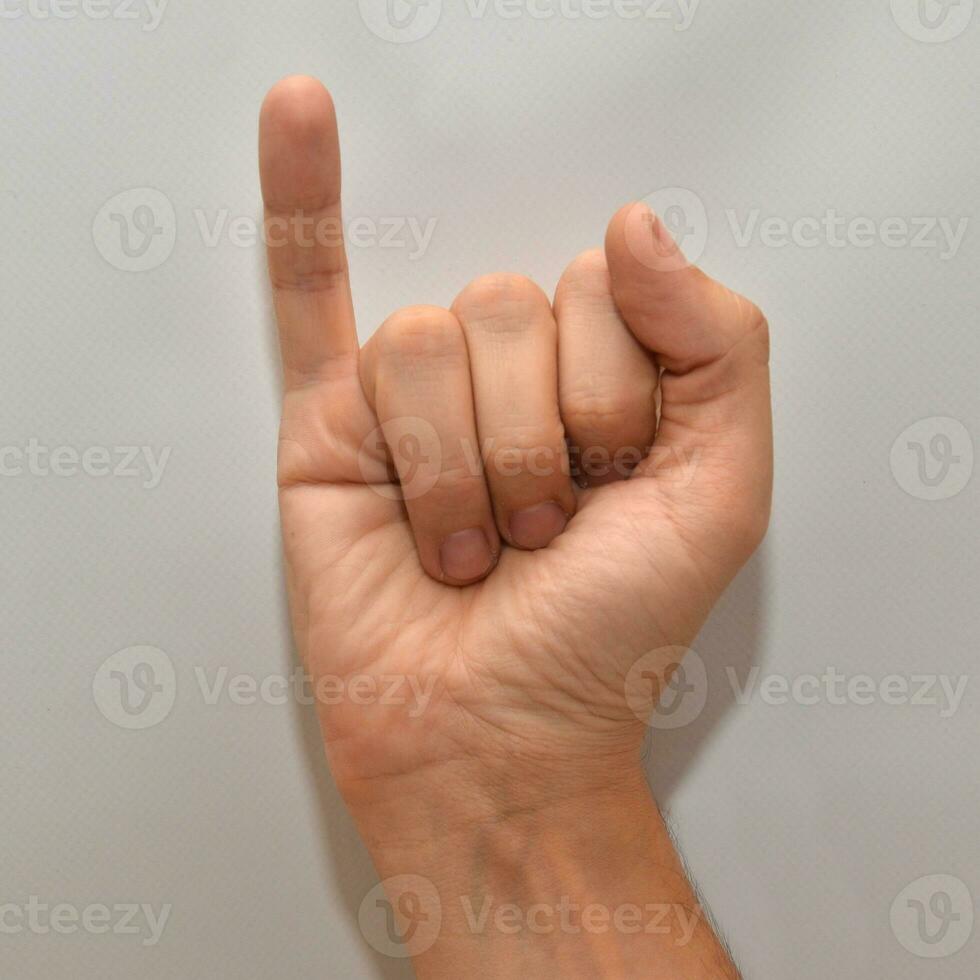 Letter I in American Sign Language ASL photo