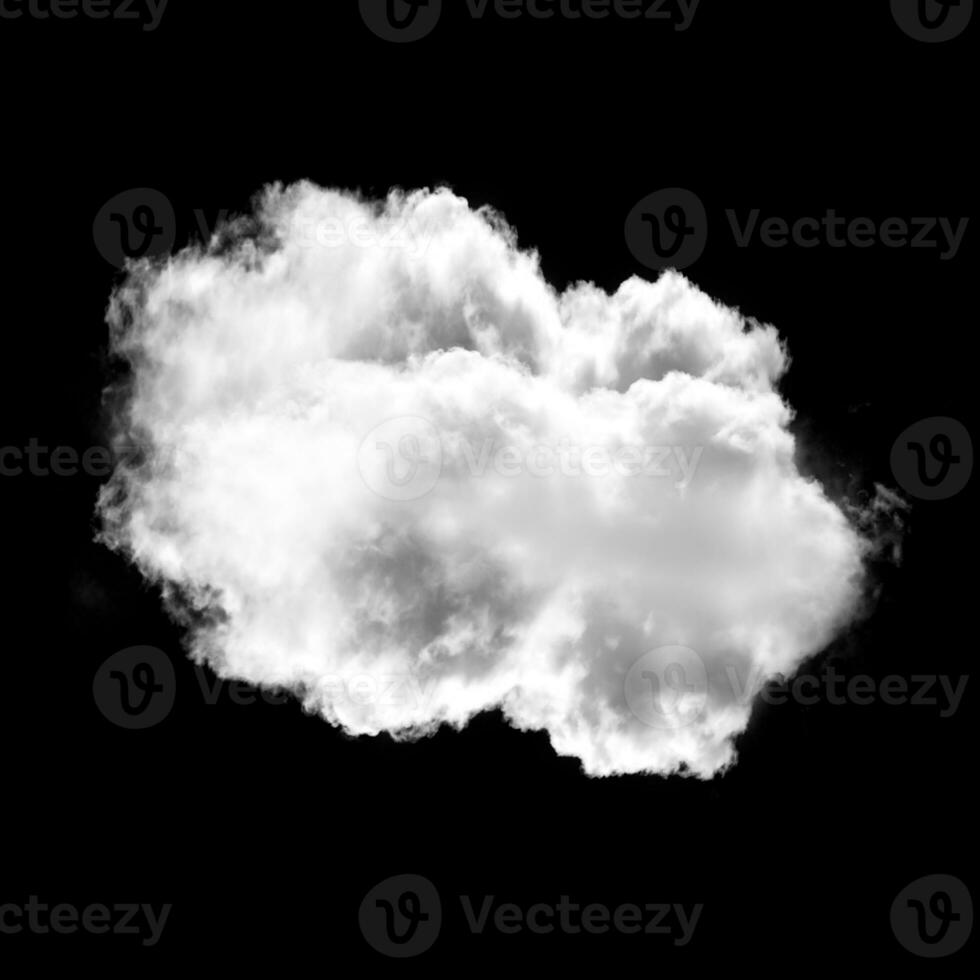 Cloud isolated over black background photo