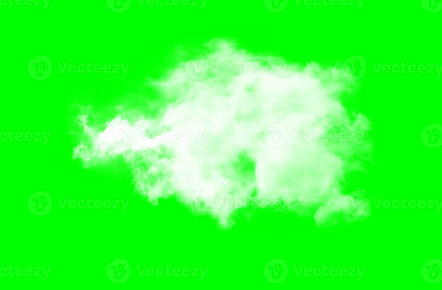 Single cloud over chroma key green background photo