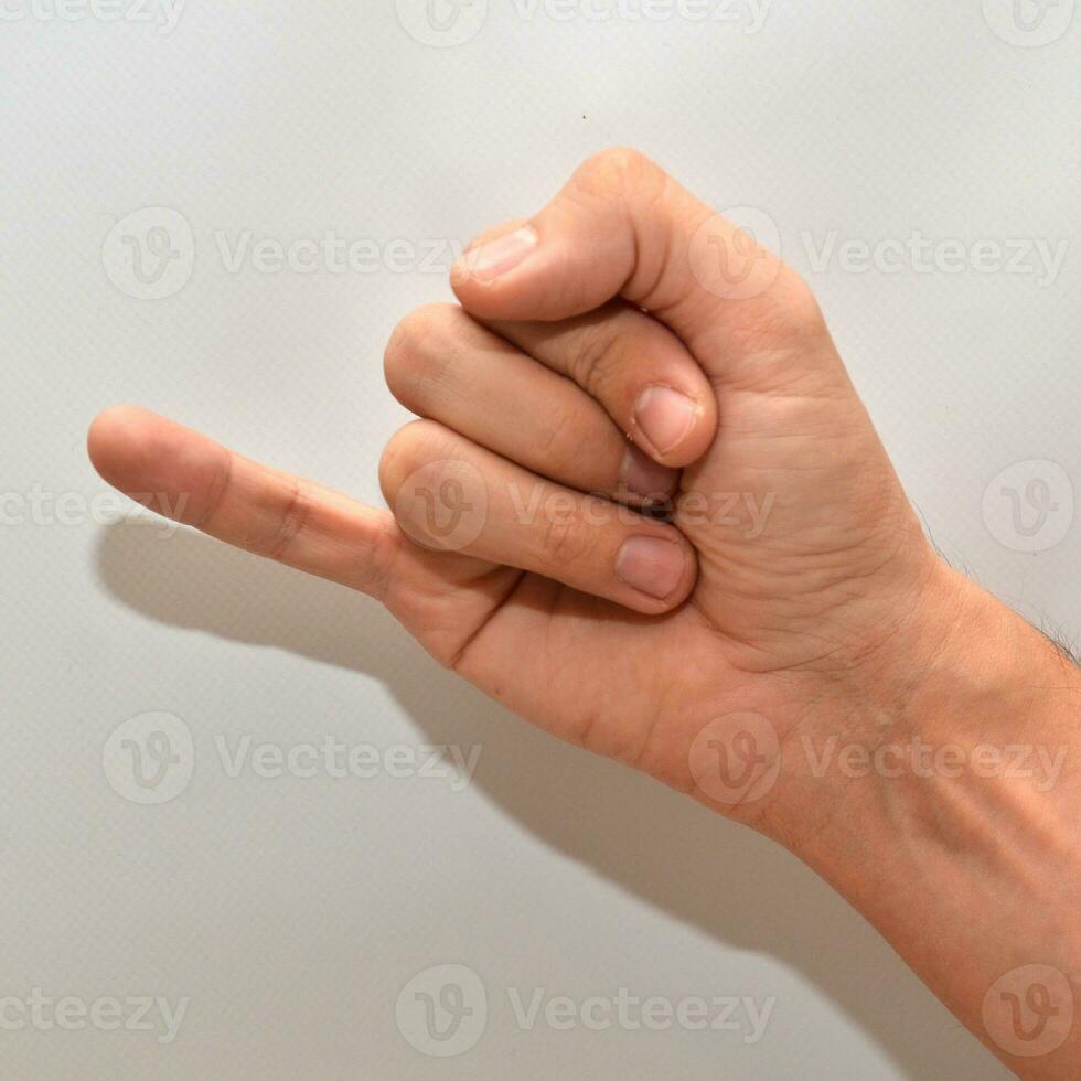 Letter J in American Sign Language ASL photo