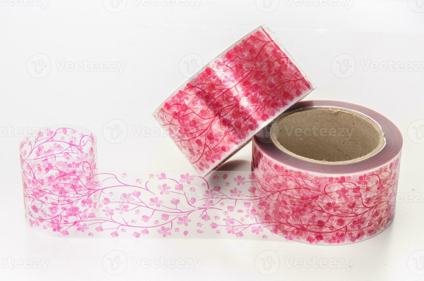 Curb tape decor for cakes with sakura branches pattern photo