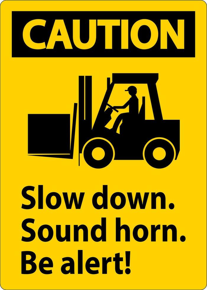 precaución etiqueta lento abajo sonido cuerno ser alerta vector