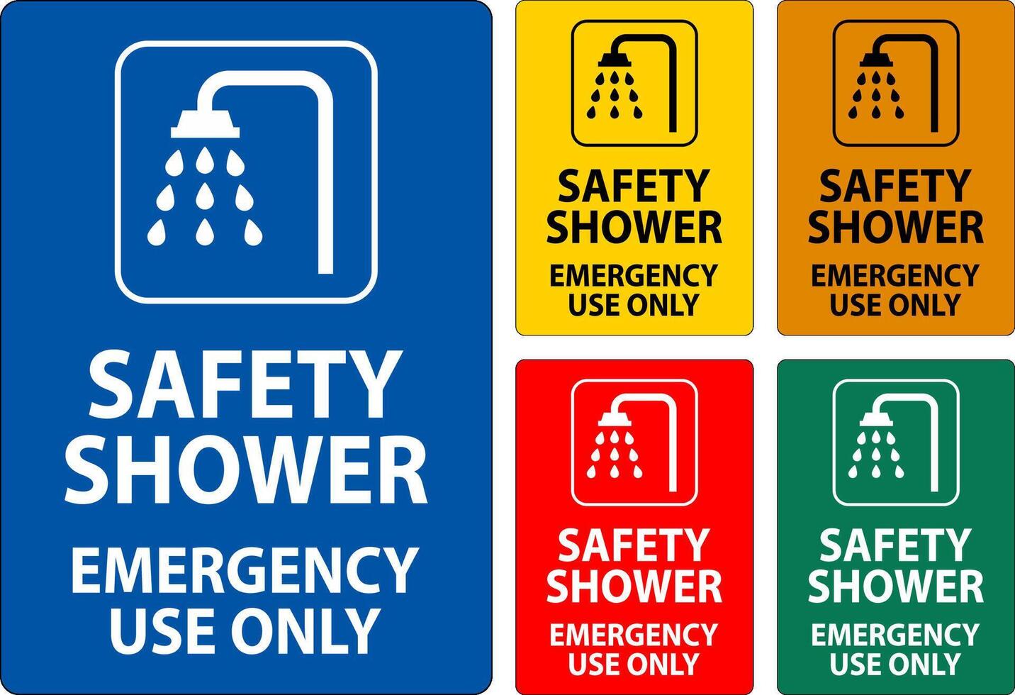 Safety Shower Sign, Safety Shower - Emergency Use Only vector