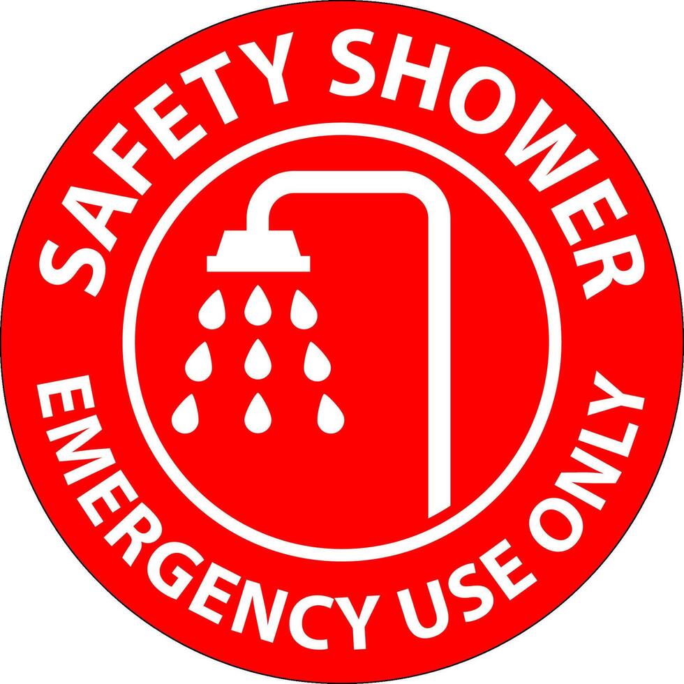 Safety Shower Sign, Safety Shower - Emergency Use Only vector