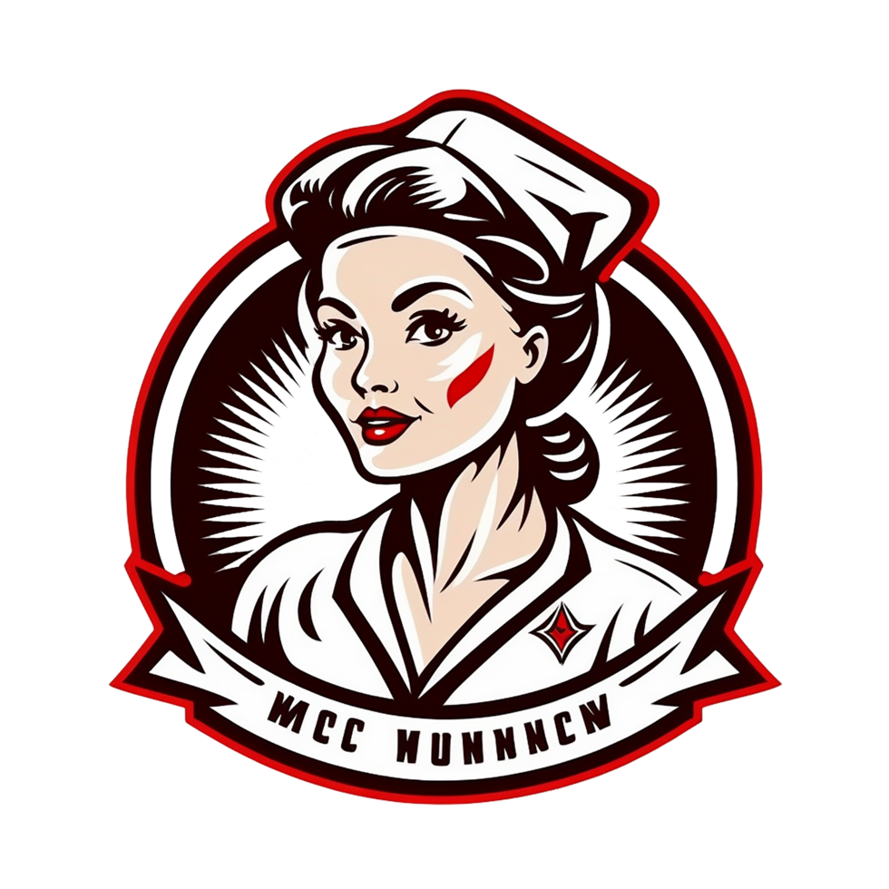 Nurse mascot logo realistic cartoon png photo for free, Ai Generative