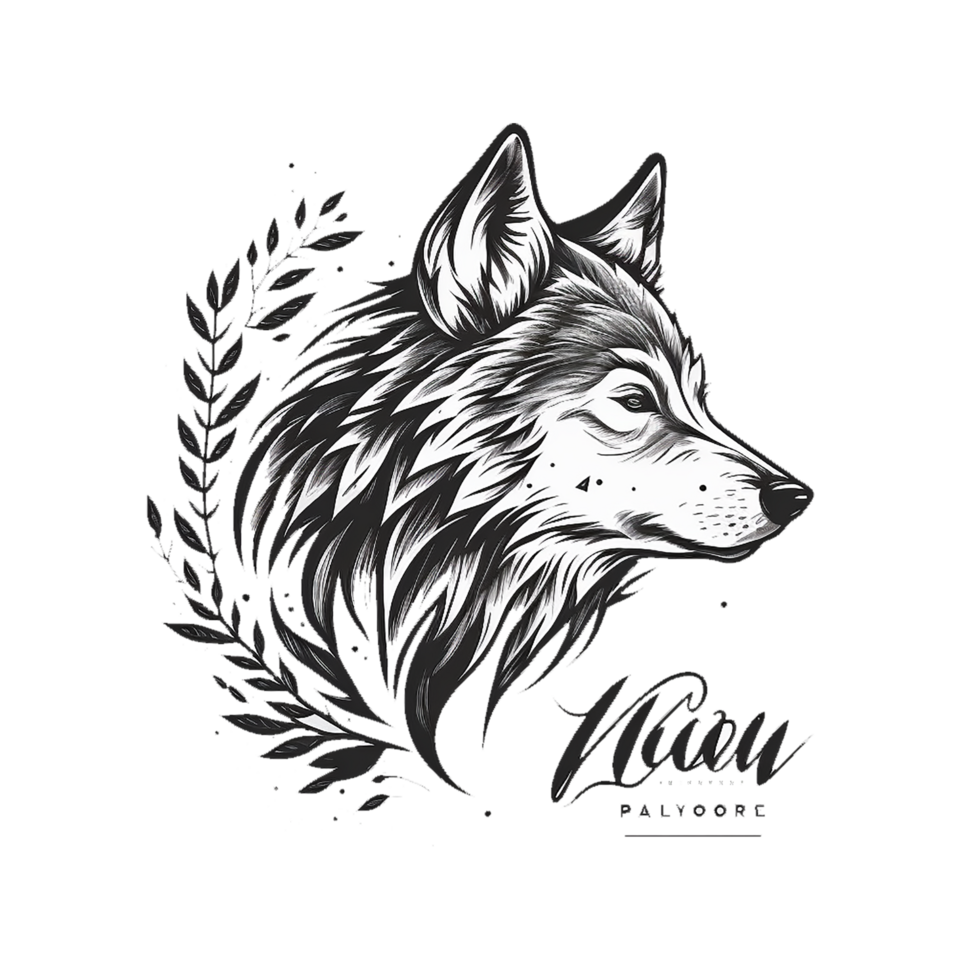 kostenlos herunterladen Wolf Maskottchen Logo png realistisch Foto, ai generativ