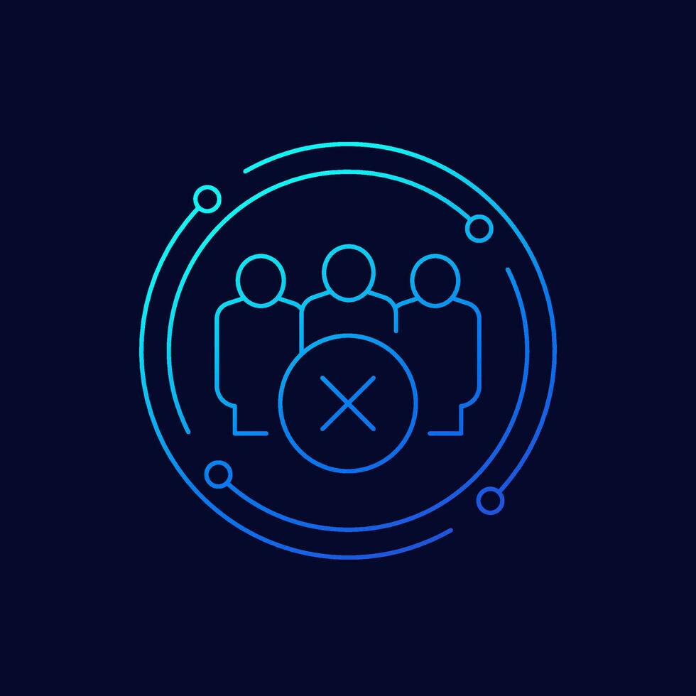 blocked users icon, linear design vector