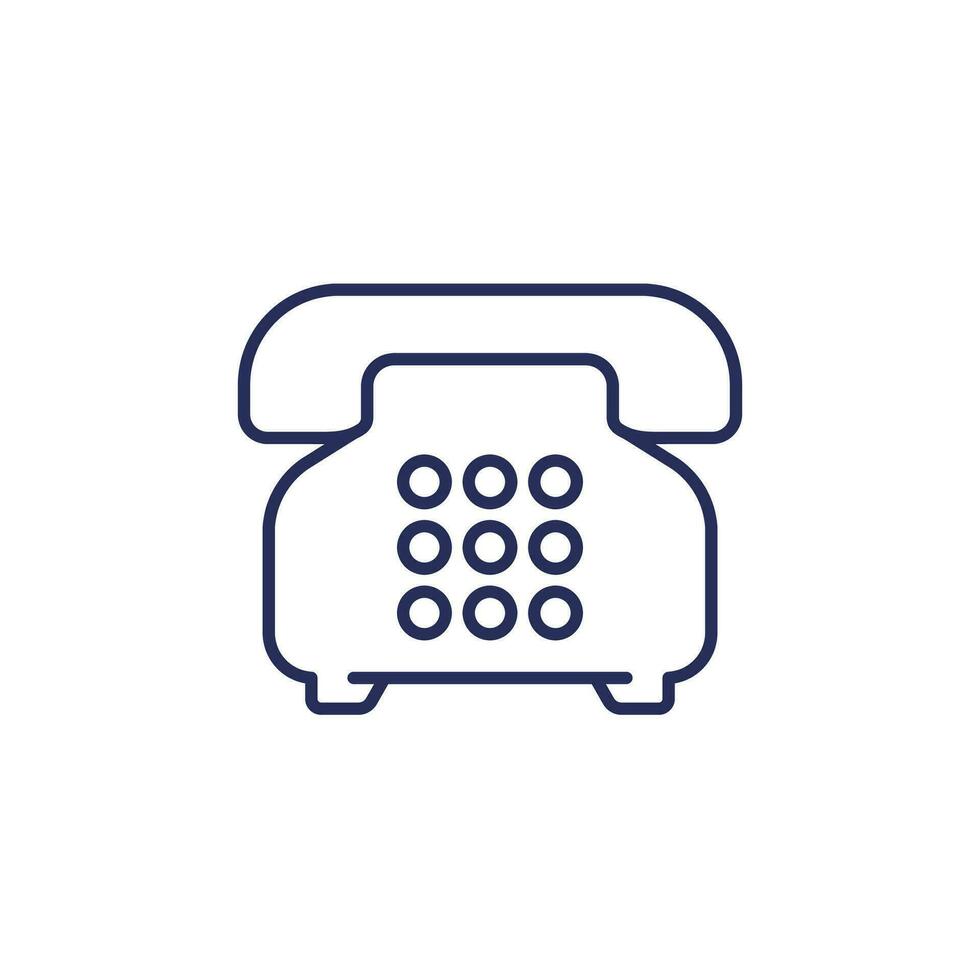 old phone line icon, telephone with buttons vector