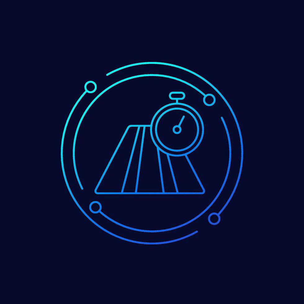 track time icon with a timer, linear design vector