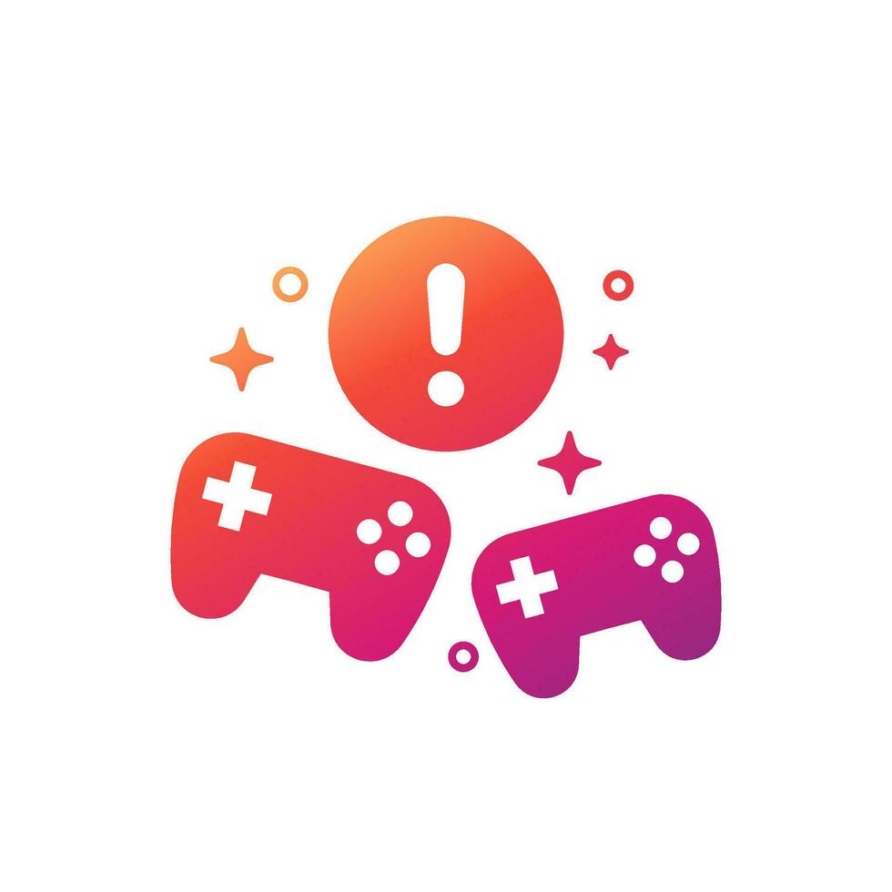 Game addiction icon with gamepads vector