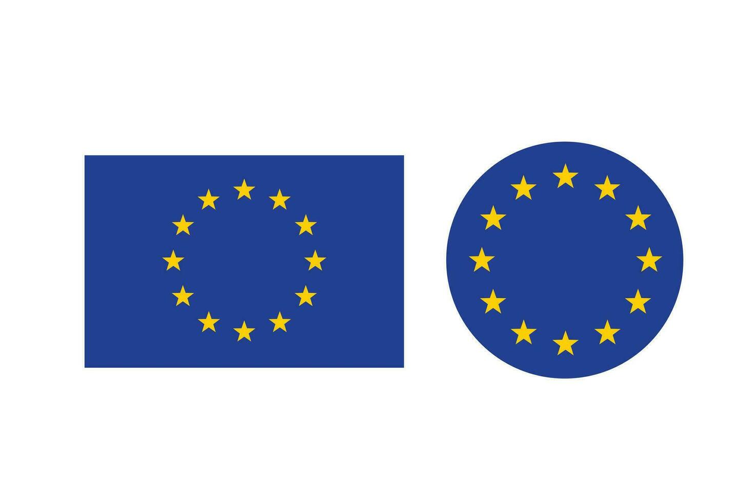 Flag of the European Union EU symbol round icon, banner vector illustration.