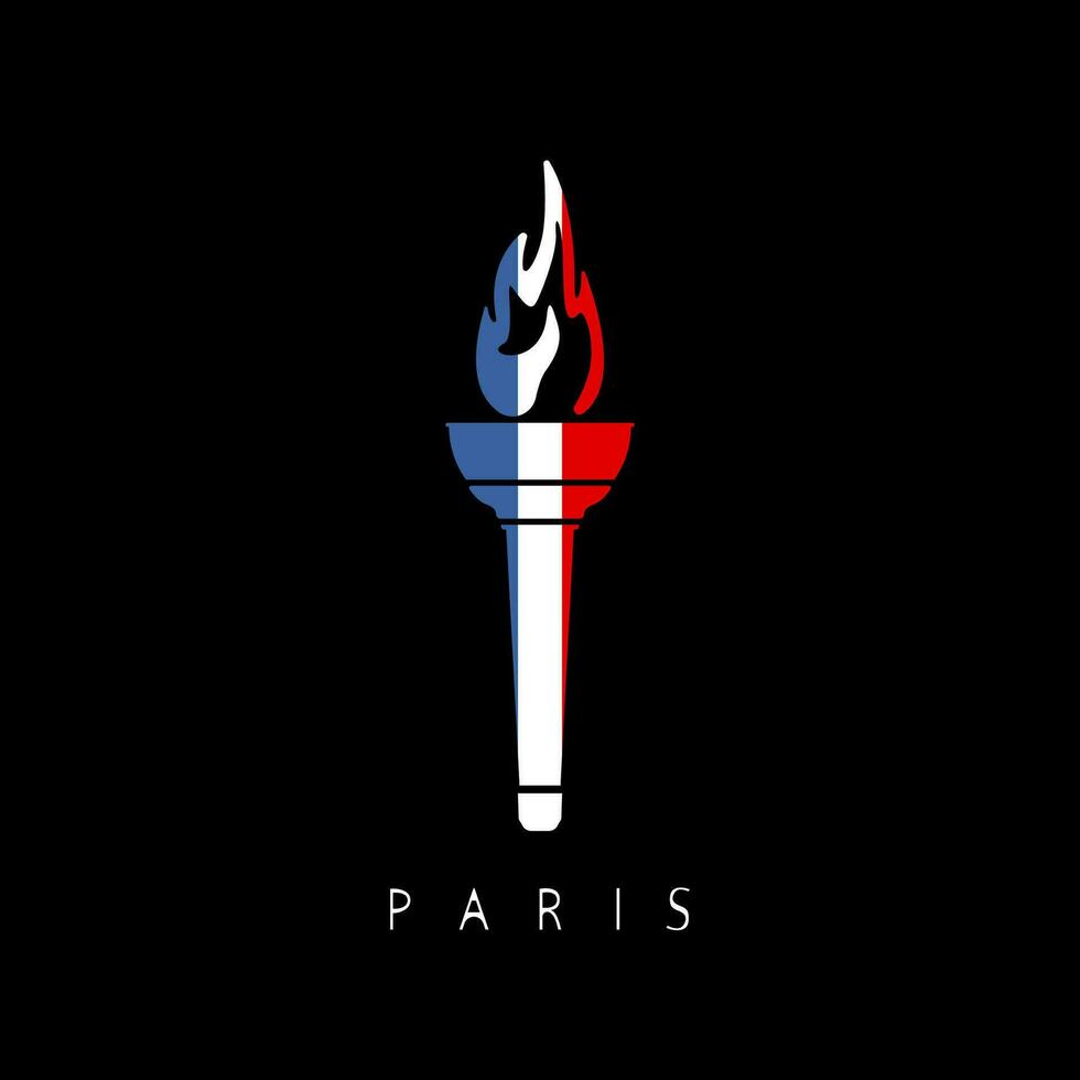 Torch with flame. vector