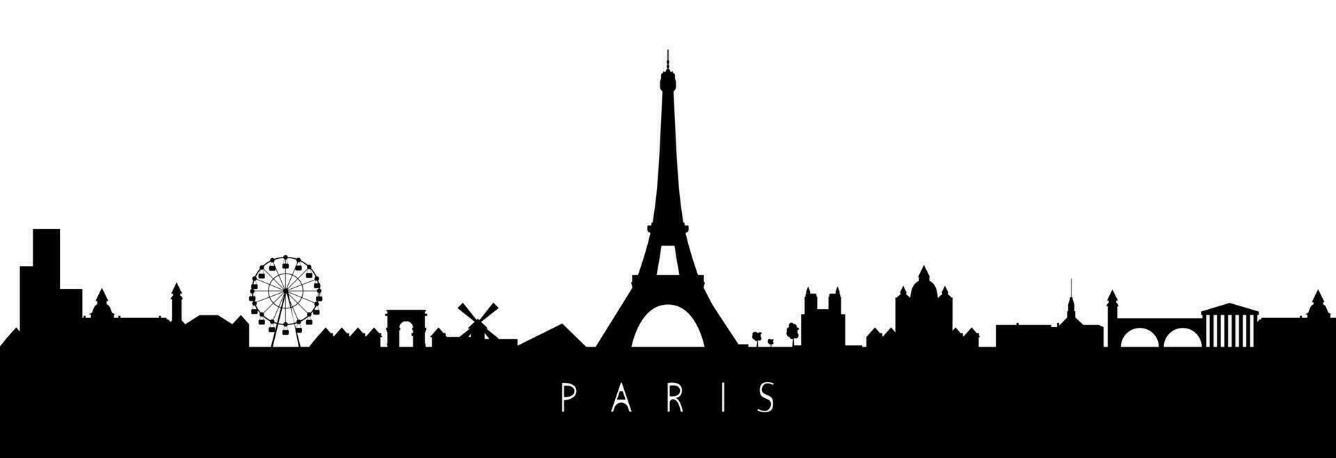 Black silhouette of Paris. vector