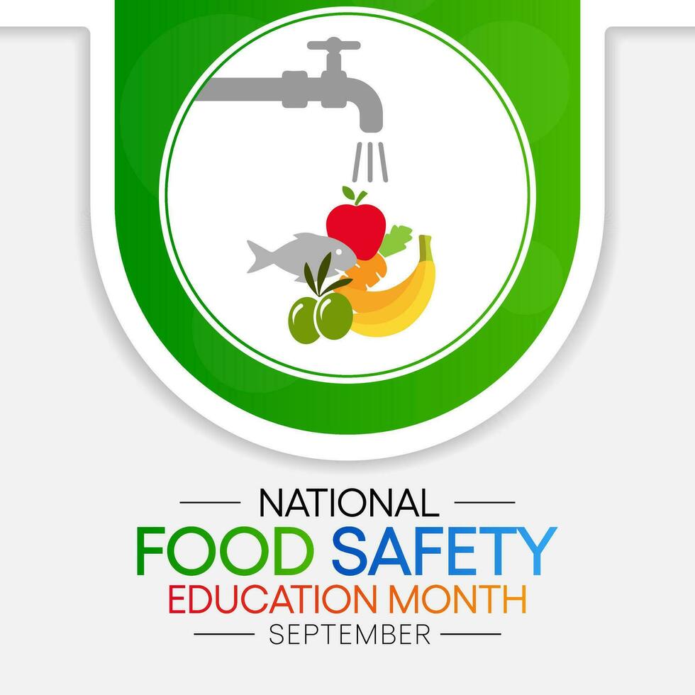 National Food safety education month observed each during September. Vector illustration